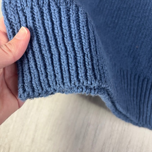 Jenni Kayne Everyday Sweater Blue 100% Cotton Crew Neck Medium Preppy Coastal - Picture 7 of 9